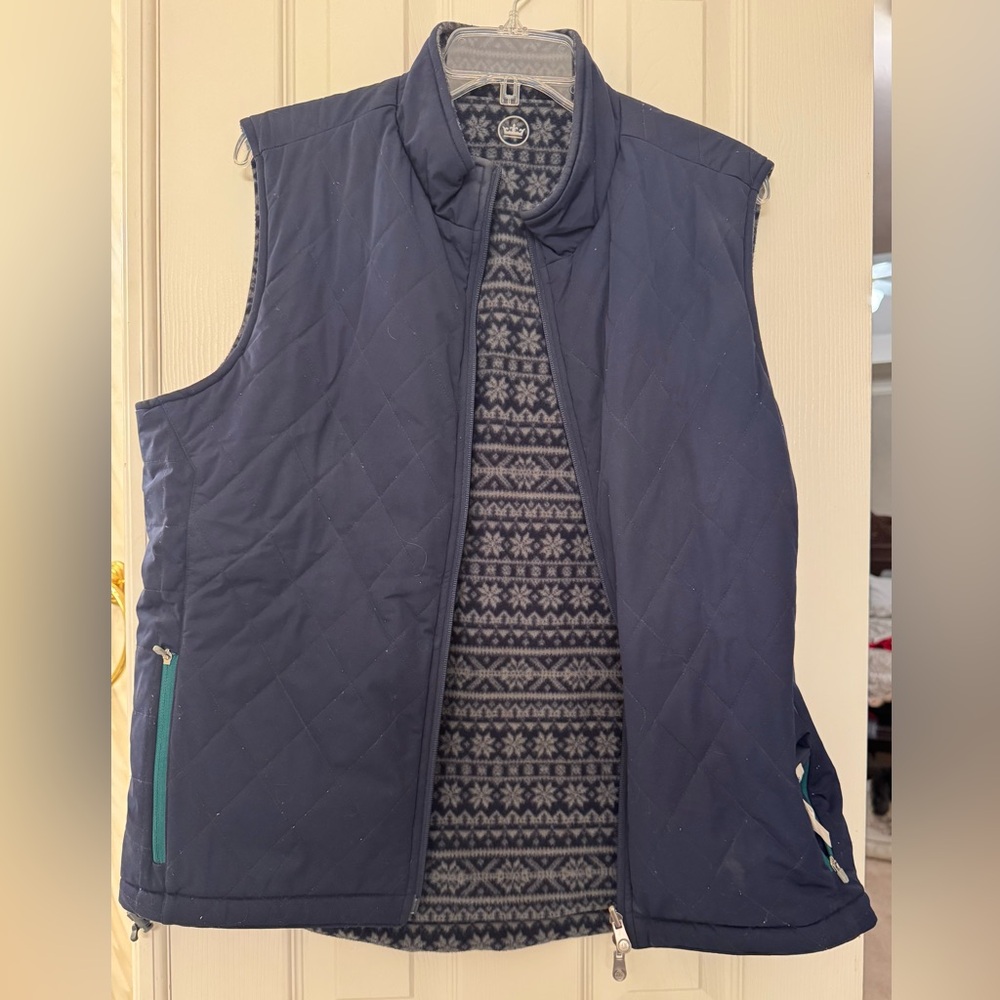 Peter Millar Navy Reversible Quilted Vest